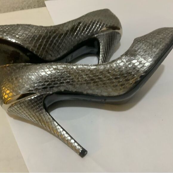 Purple Label Ralph Lauren Collection Snake Print Open Toe Leather Shoes 8.5 B - Picture 5 of 7